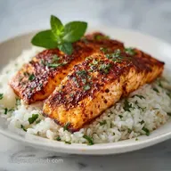 One Pan Salmon Rice in 35 Minutes