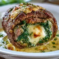 Stuffed Flank Steak with Baby Spinach