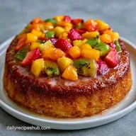 Tropical Summer Fruit Cake for 12 Slices