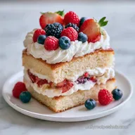 Whipped Cream Berry Cake for 10 Servings
