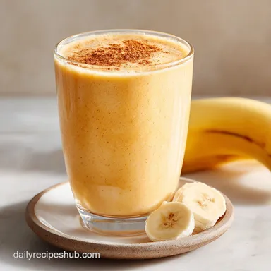 Banana Peach Smoothie Recipe for 2 Servings Recipe Card