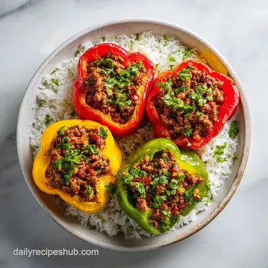 Stuffed Bell Peppers with Ground Beef