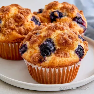 Blueberry Crumb Muffins with Sour Cream Recipe Card