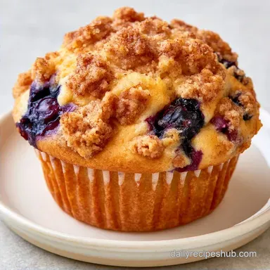 Blueberry Crumb Muffins with Sour Cream
