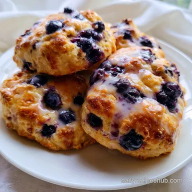 Blueberry Lemon Scones with Lemon Glaze Recipe Card