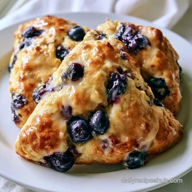 Blueberry Lemon Scones with Lemon Glaze
