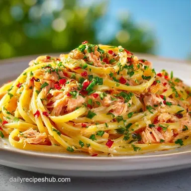 Canned Salmon Pasta Recipe in 20 Minutes Recipe Card