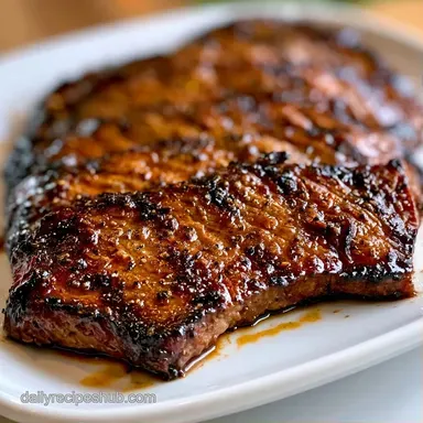 Cast Iron Flank Steak in 20 Minutes Recipe Card