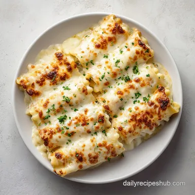 Chicken Alfredo Lasagna Rolls: Baked