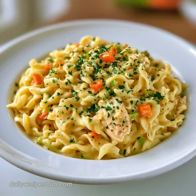 One-Pot Chicken Pot Pie Noodle Skillet