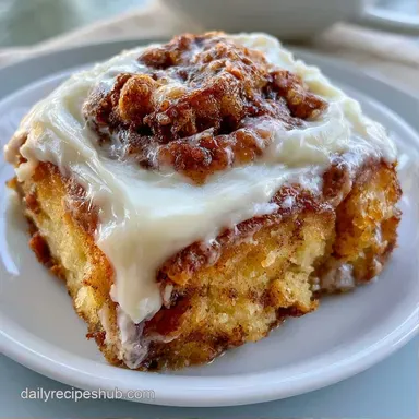 Cinnamon Roll Cake for 12 Servings Recipe Card