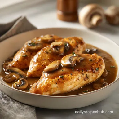 Mushroom Chicken Bake Delight for 4 Servings: Creamy Baked