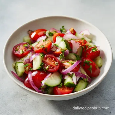 Cucumber Tomato Salad in 15 Minutes Recipe Card