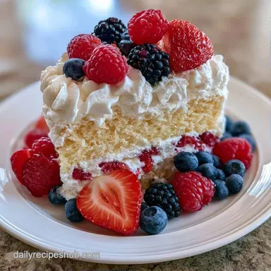 Easy Fruit Layer Cake for 12 Servings Recipe Card