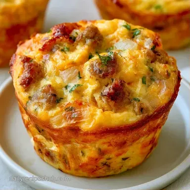 Egg Sausage Muffins for Meal Prep Recipe Card