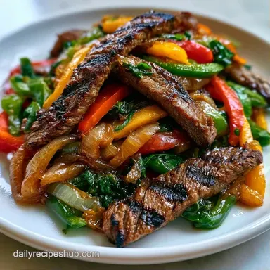 Flank Steak Fajitas for 6 Servings Recipe Card