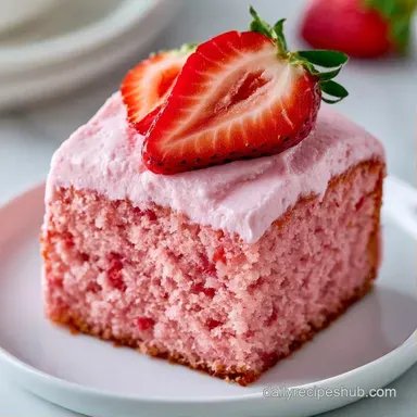 Fresh Strawberry Cake for 12 Servings Recipe Card