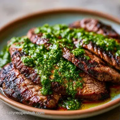 Flank Steak Chimichurri in 25 Minutes Recipe Card
