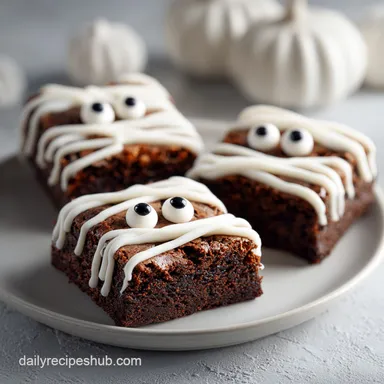 Halloween Mummy Brownies: Fudgy Cocoa Treats for 12 Servings