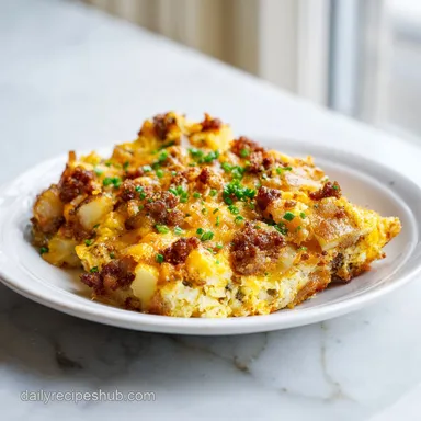 Hash Brown Egg Casserole with Sausage Recipe Card