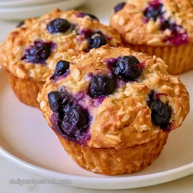Blueberry Oat Muffins with Greek Yogurt Recipe Card