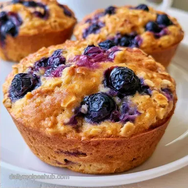 Blueberry Oat Muffins with Greek Yogurt