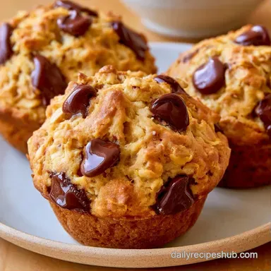 Chocolate Chip Muffins with Oats Recipe Card