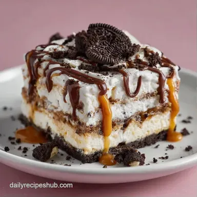 Ice Cream Sandwich Cake with Oreos Recipe Card
