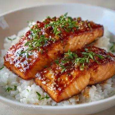 Japanese Salmon Rice Bowl in 30 Minutes Recipe Card