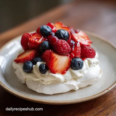 Keto Pavlova with Fresh Berries for 8 Servings