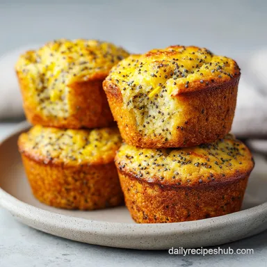 Lemon Poppyseed Protein Muffin: Baked in 30 Minutes Recipe Card