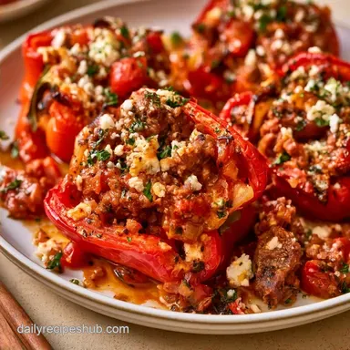 Lamb Stuffed Peppers with Feta