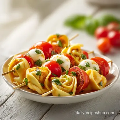 Mini Tortellini Kabobs in 30 Minutes Recipe Card