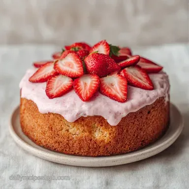 One Bowl Strawberry Cake with Coconut Oil Recipe Card