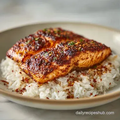 One Pan Salmon Rice in 35 Minutes Recipe Card