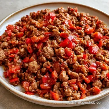 Red Pepper Lamb Skillet in 35 Minutes Recipe Card