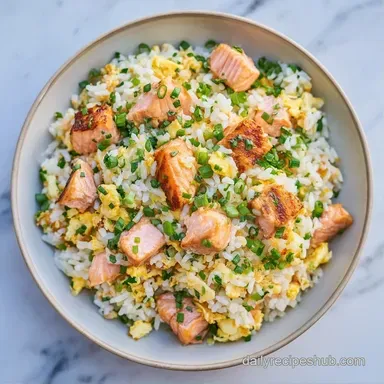 Salmon Fried Rice in 20 Minutes Recipe Card