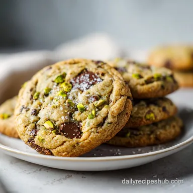 Salted Pistachio Chocolate Chunk Cookies with Brown Butter