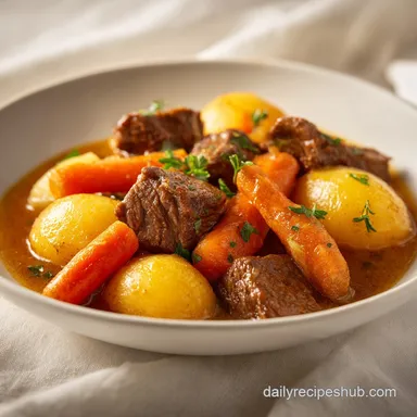 Slow Cooker Beef Stew for 8 Servings Recipe Card