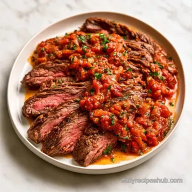 Slow Cooker Flank Steak with Tomatoes Recipe Card