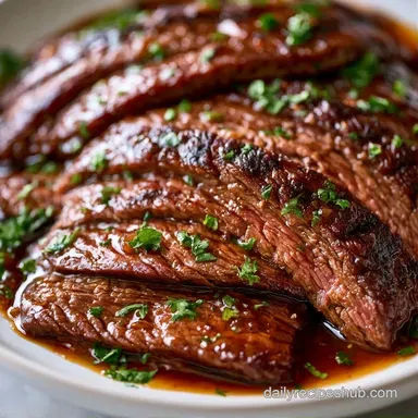 Slow Cooker Flank Steak for 6 Servings Recipe Card