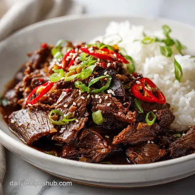 Slow Cooker Korean Beef Recipe (6 Servings, 8h 15min) Recipe Card