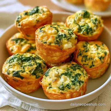 Spinach Cottage Cheese Frittatas: Baked Recipe Card