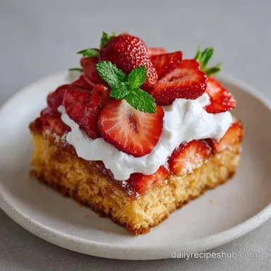 Strawberry Shortcake Sheet Cake for 12 Recipe Card