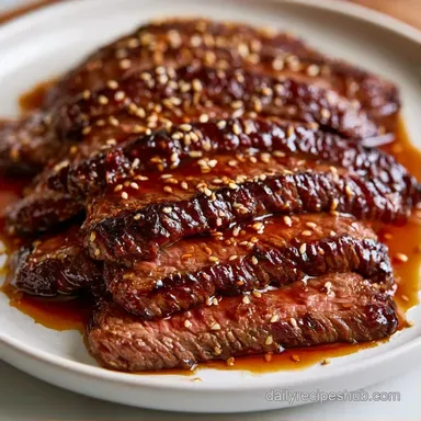 Teriyaki Flank Steak for 6 Servings Recipe Card