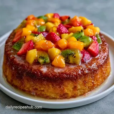 Tropical Summer Fruit Cake for 12 Slices