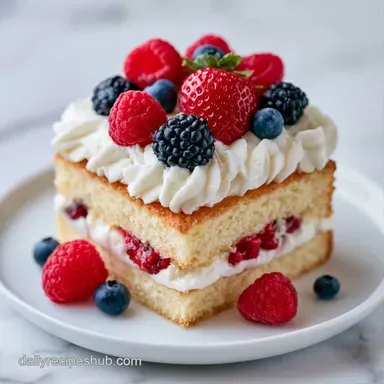 Whipped Cream Berry Cake for 10 Servings Recipe Card