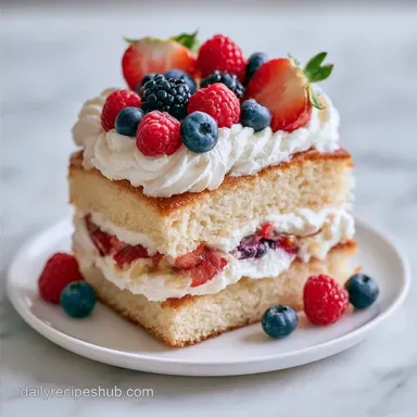 Whipped Cream Berry Cake for 10 Servings