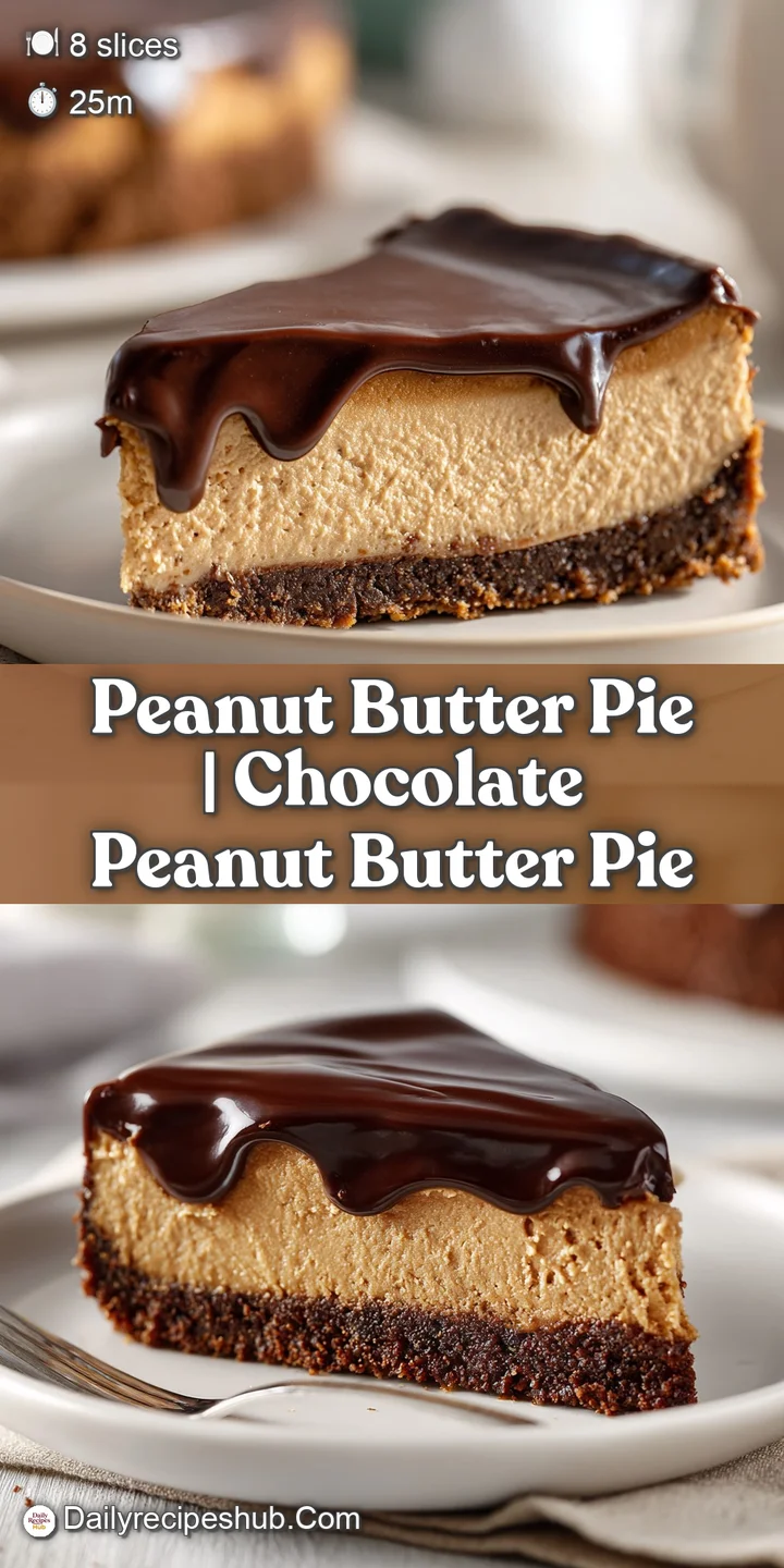 Close-up of velvety peanut butter mousse and a thick, dark chocolate cookie crust with a dollop of fluffy cream.