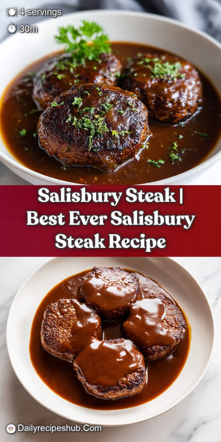 Extreme close-up of a glistening brown gravy dripping over a textured, charred meat patty with soft mushrooms